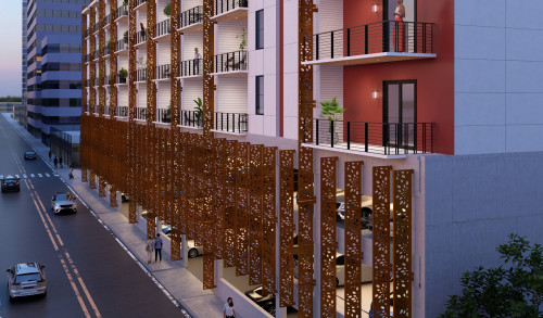 Example of a Parasoleil™ ParaClad™ Linear Façade System