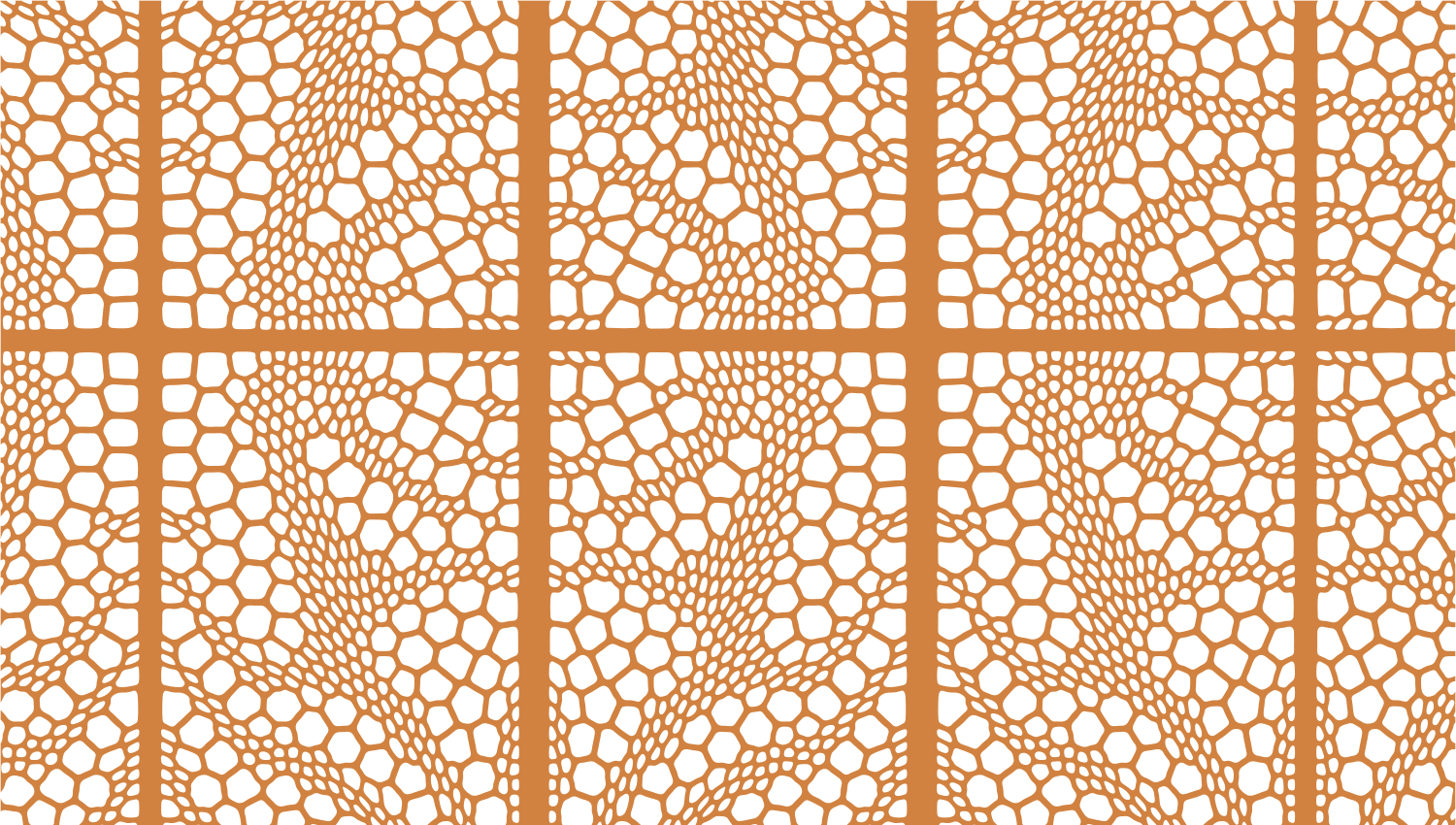 Parasoleil™ Cellular Flow© pattern displayed with a ochre color overlay