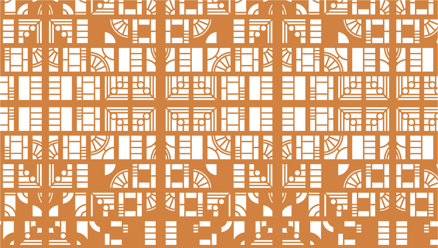 Parasoleil™ Metropolis© pattern displayed with a ochre color overlay