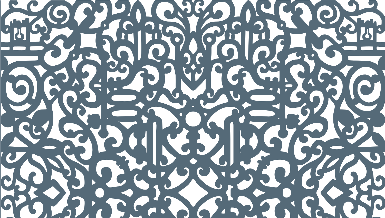 Parasoleil™ Preston Iron© pattern displayed with a blue color overlay